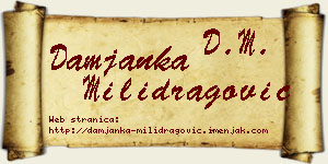 Damjanka Milidragović vizit kartica